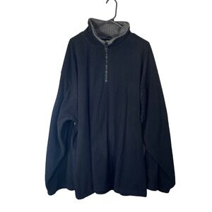 Dio Moda Men's Fleece Ribbed Pullover Black 1/4 Zip Size XXL